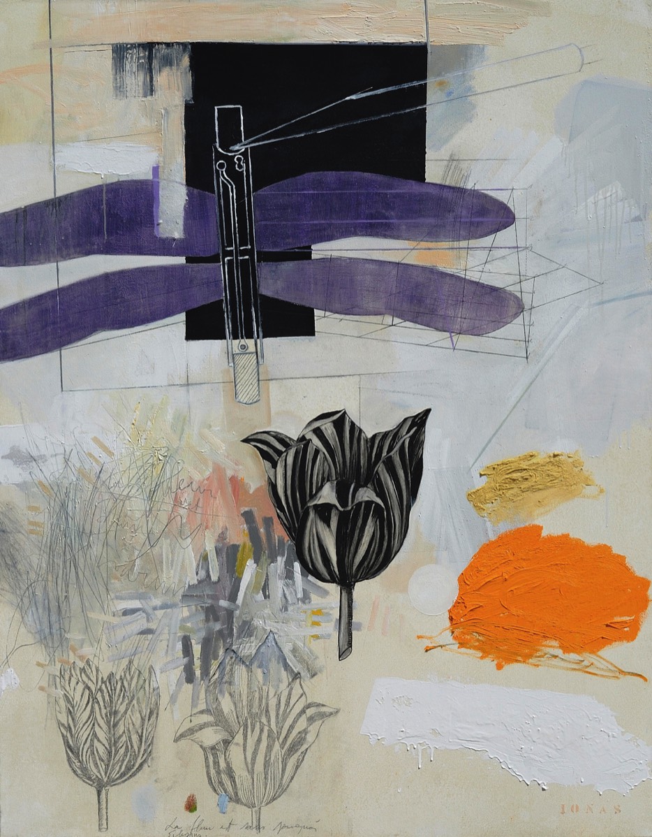 La fleur et la libellule électronique, 2008 - 195 x 130 cm